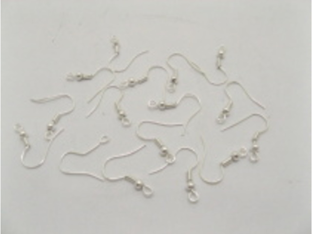 (image for) 1000Pcs Silver Plated Ear Wire Hooks W/Bead Coil